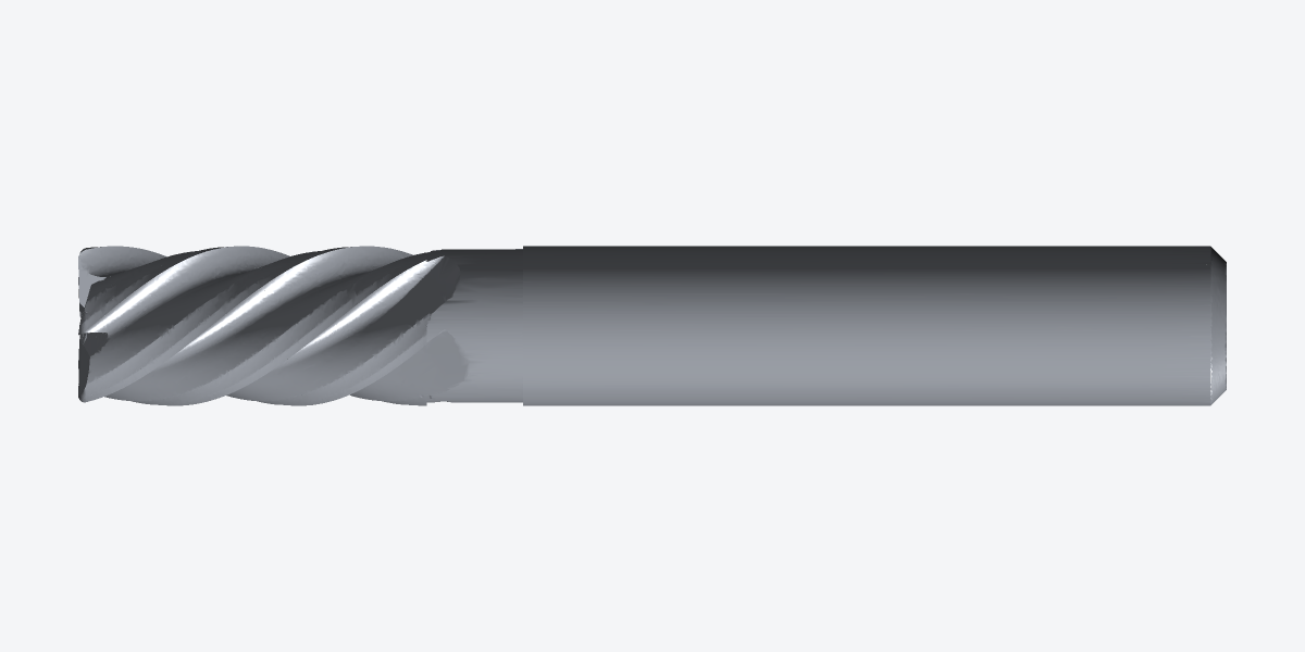 Rendered view of the Z5 ⌀10.0mm five-flute solid carbide end mill, from the released 3D model